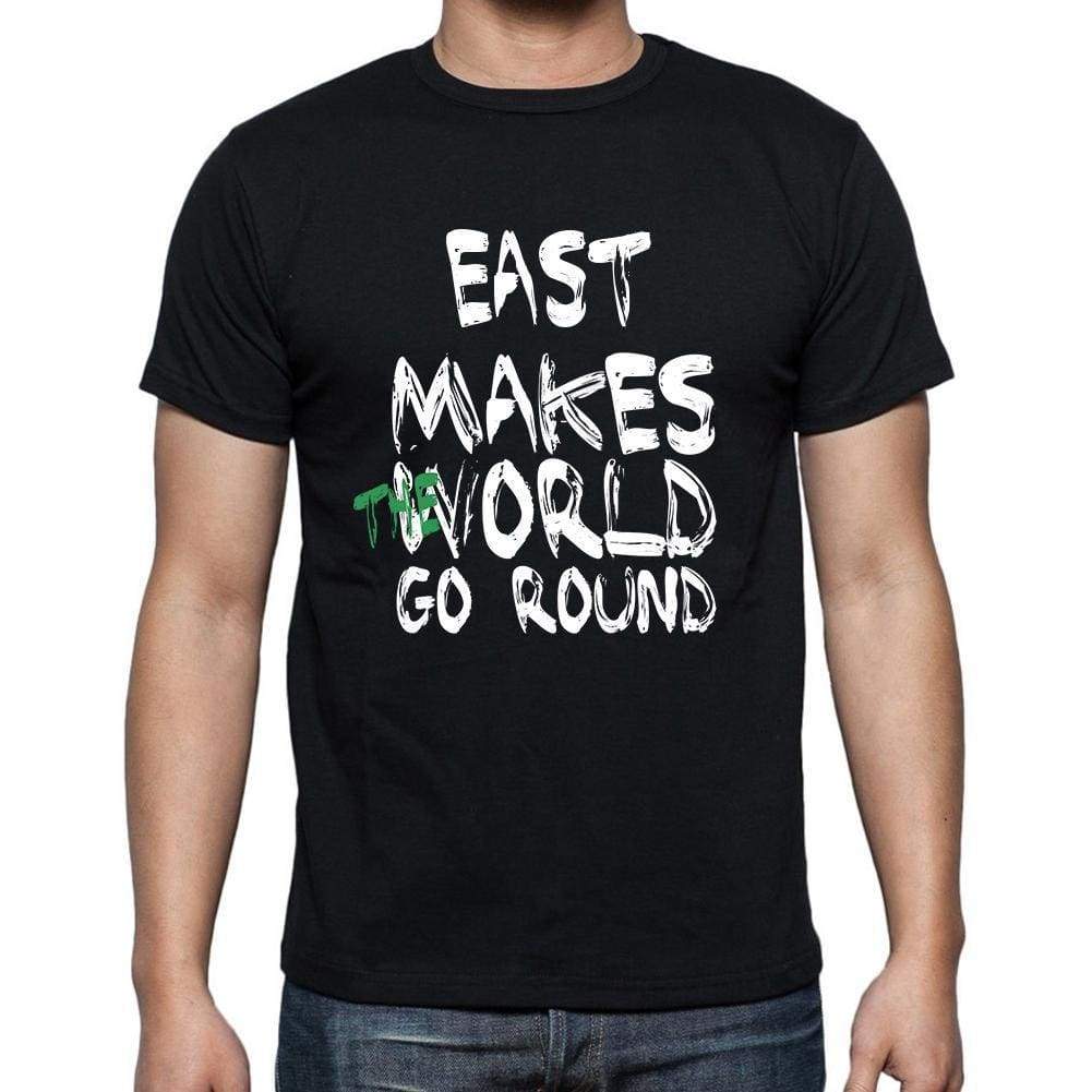 East World Goes Round Mens Short Sleeve Round Neck T-Shirt 00082 - Black / S - Casual