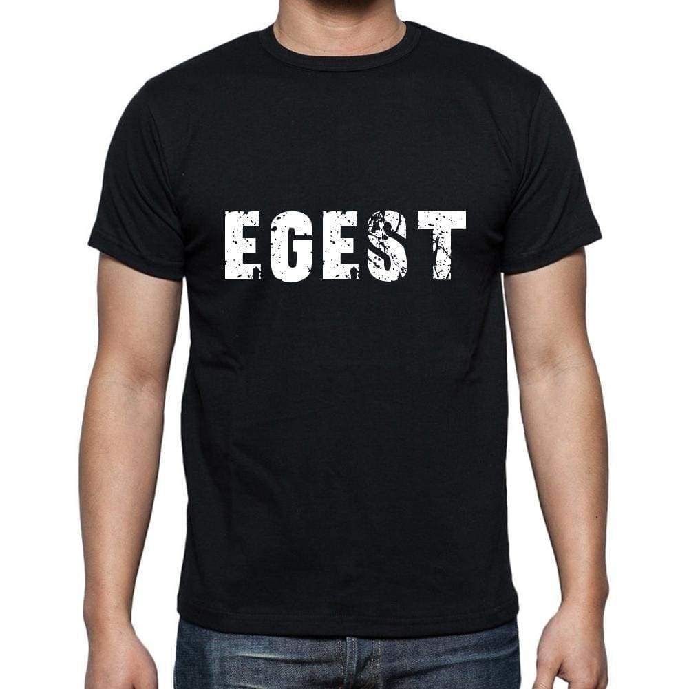 Egest Mens Short Sleeve Round Neck T-Shirt 5 Letters Black Word 00006 - Casual