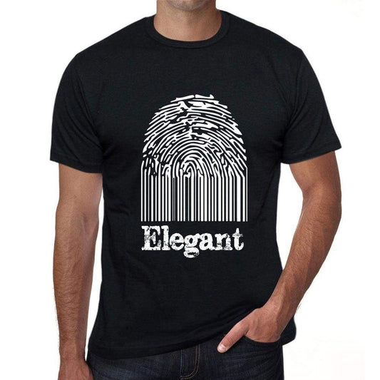 Elegant Fingerprint Black Mens Short Sleeve Round Neck T-Shirt Gift T-Shirt 00308 - Black / S - Casual