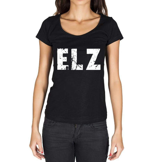 Elz German Cities Black Womens Short Sleeve Round Neck T-Shirt 00002 - Casual
