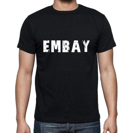 Embay Mens Short Sleeve Round Neck T-Shirt 5 Letters Black Word 00006 - Casual