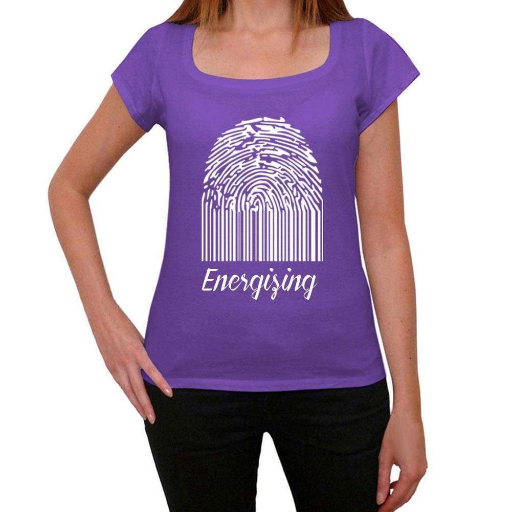 Energizing Fingerprint Purple Womens Short Sleeve Round Neck T-Shirt Gift T-Shirt 00310 - Purple / Xs - Casual