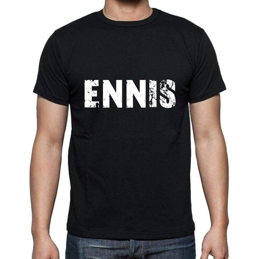 Ennis Mens Short Sleeve Round Neck T-Shirt 5 Letters Black Word 00006 - Casual