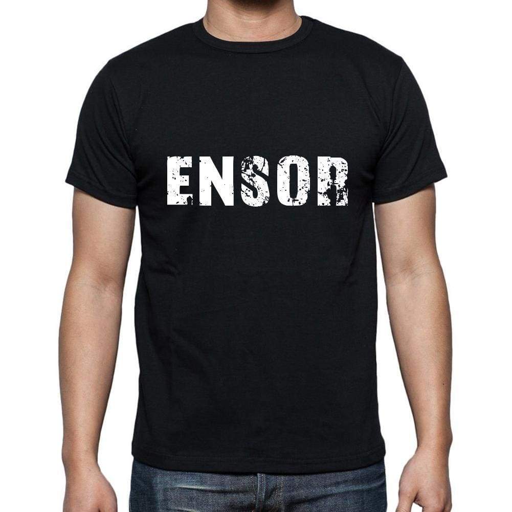 Ensor Mens Short Sleeve Round Neck T-Shirt 5 Letters Black Word 00006 - Casual