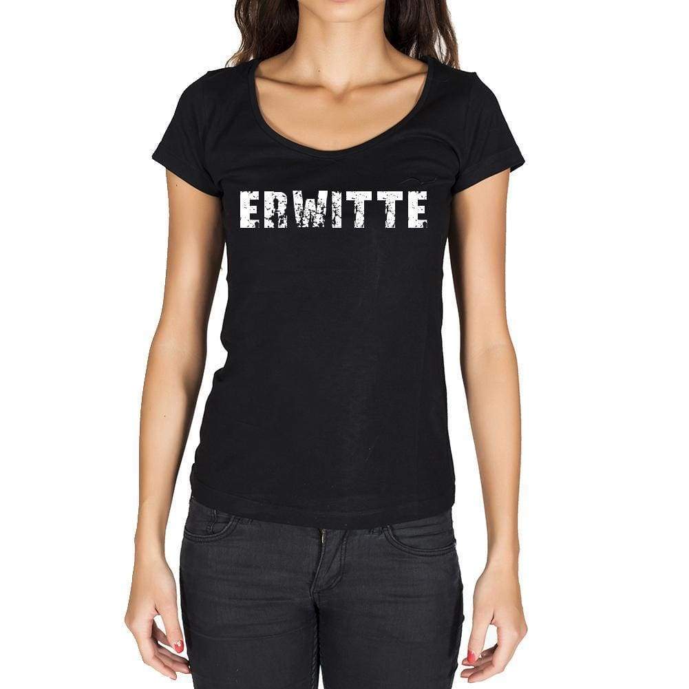 Erwitte German Cities Black Womens Short Sleeve Round Neck T-Shirt 00002 - Casual