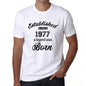Established Since 1977 Mens Short Sleeve Round Neck T-Shirt 00095 - White / S - Casual