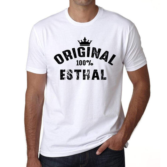 Esthal 100% German City White Mens Short Sleeve Round Neck T-Shirt 00001 - Casual