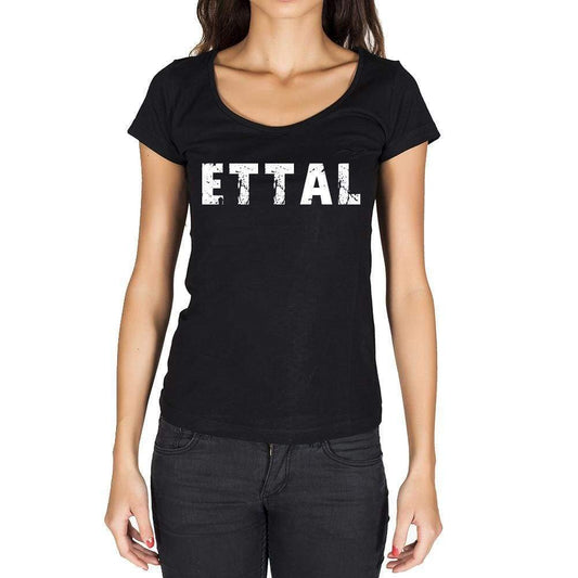 Ettal German Cities Black Womens Short Sleeve Round Neck T-Shirt 00002 - Casual