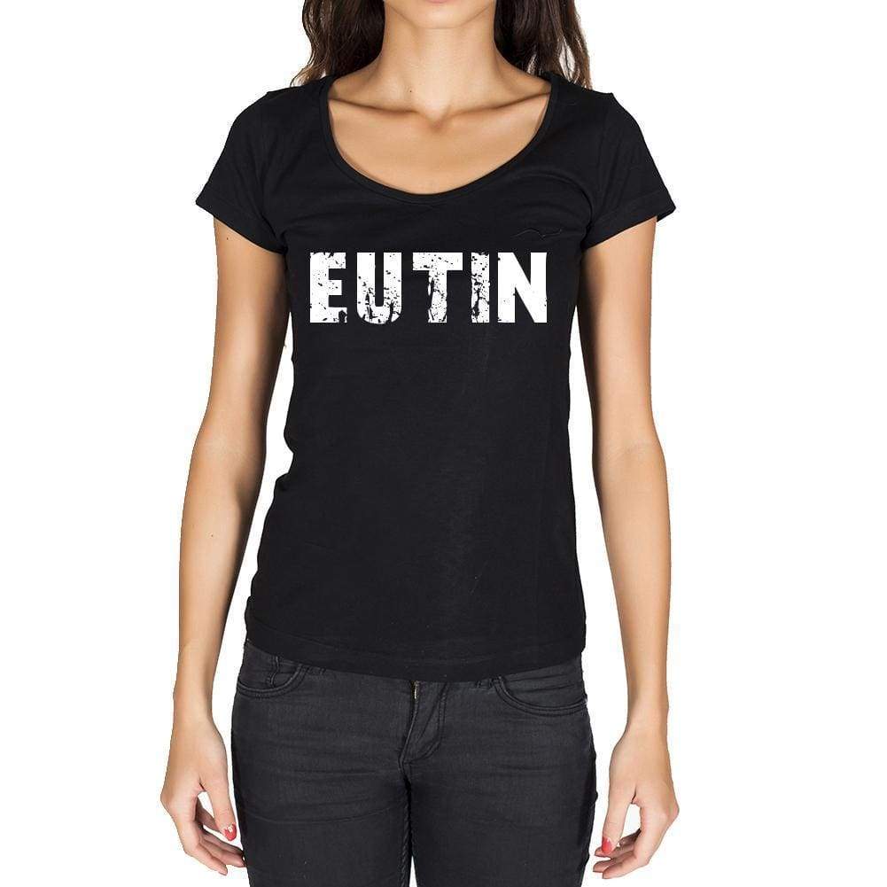 Eutin German Cities Black Womens Short Sleeve Round Neck T-Shirt 00002 - Casual