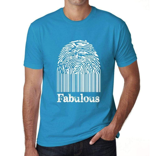 Fabulous Fingerprint Blue Mens Short Sleeve Round Neck T-Shirt Gift T-Shirt 00311 - Blue / S - Casual