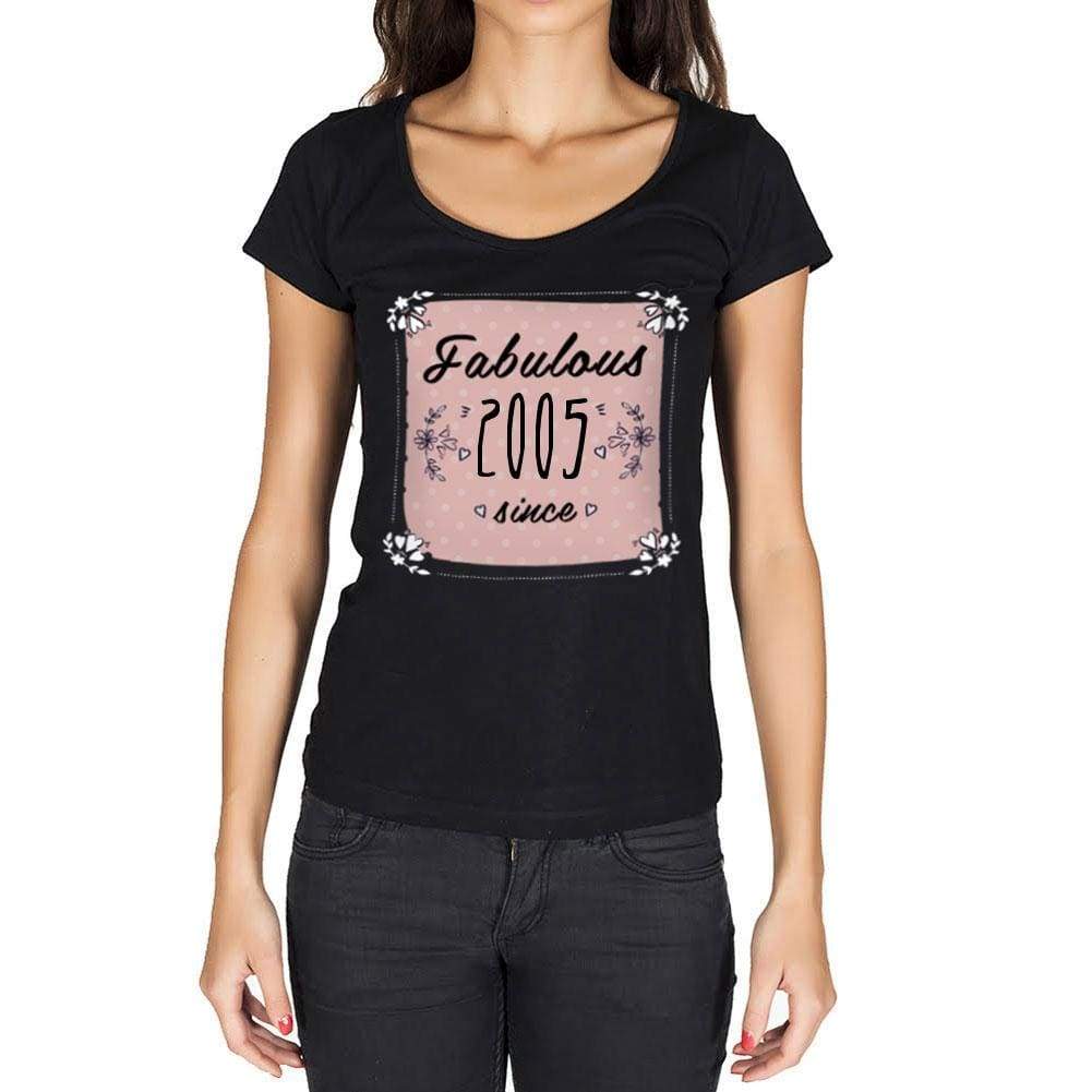 Fabulous Since 2005 Womens T-Shirt Black Birthday Gift 00434 - Black / Xs - Casual
