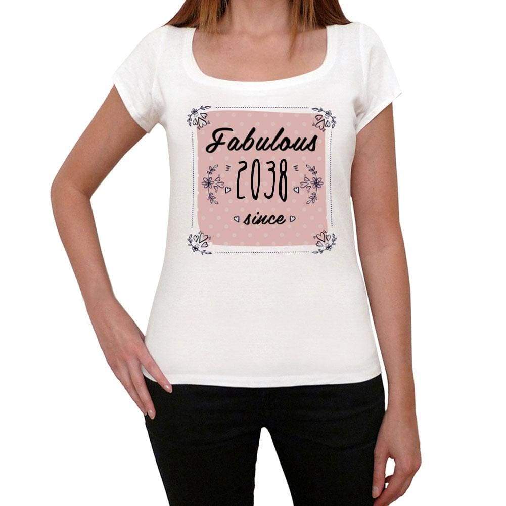 Fabulous Since 2038 Womens T-Shirt White Birthday Gift 00433 - White / Xs - Casual