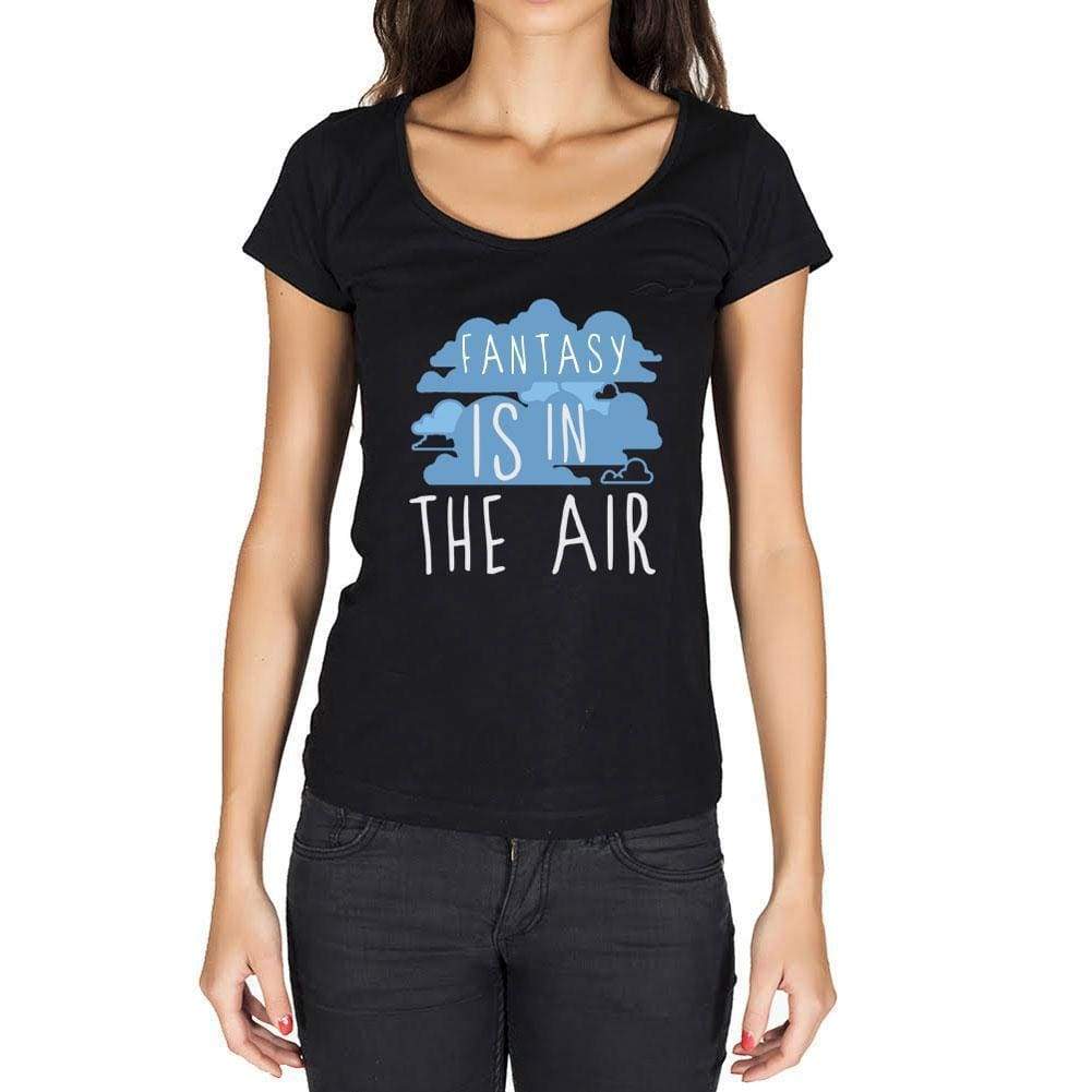 Fantasy In The Air Black Womens Short Sleeve Round Neck T-Shirt Gift T-Shirt 00303 - Black / Xs - Casual
