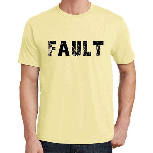 Fault Mens Short Sleeve Round Neck T-Shirt 00043 - Yellow / S - Casual