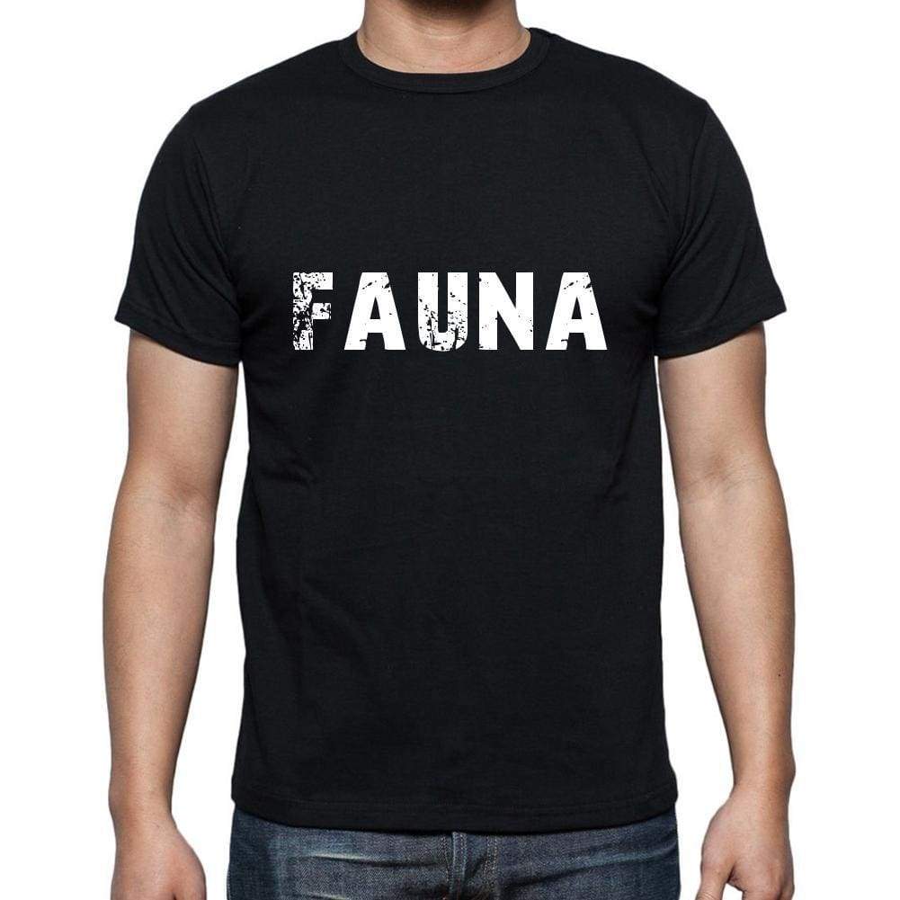 Fauna Mens Short Sleeve Round Neck T-Shirt 5 Letters Black Word 00006 - Casual