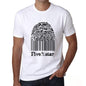 Five-Star Fingerprint White Mens Short Sleeve Round Neck T-Shirt Gift T-Shirt 00306 - White / S - Casual