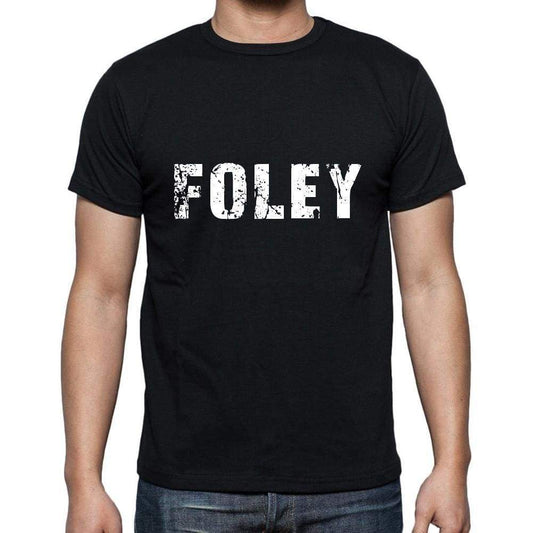 Foley Mens Short Sleeve Round Neck T-Shirt 5 Letters Black Word 00006 - Casual