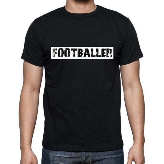 Footballer T Shirt Mens T-Shirt Occupation S Size Black Cotton - T-Shirt