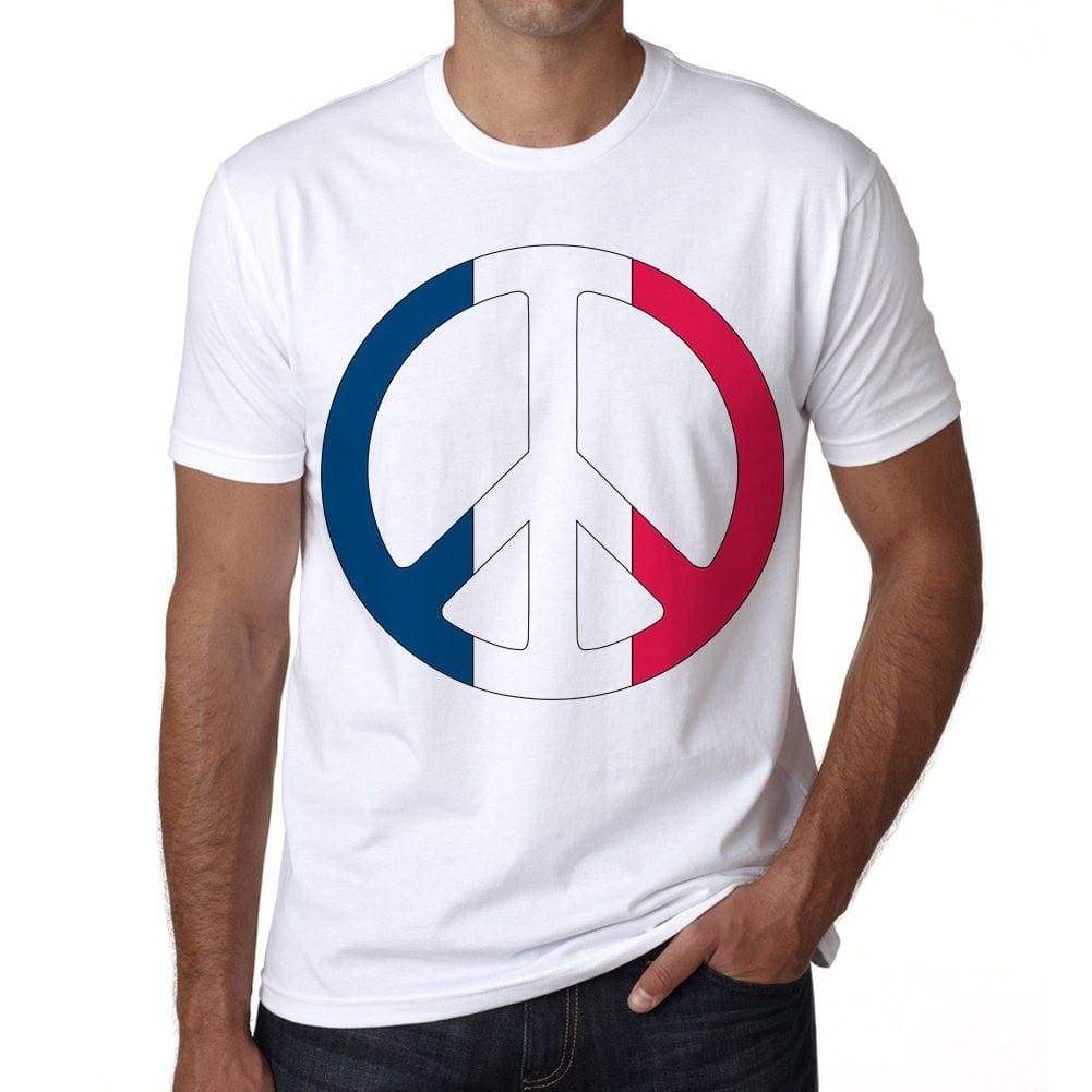 France Peace Mens Short Sleeve Round Neck T-Shirt 00170