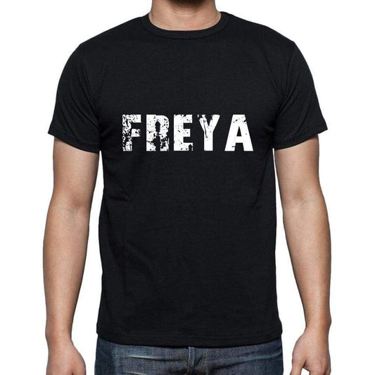 Freya Mens Short Sleeve Round Neck T-Shirt 5 Letters Black Word 00006 - Casual