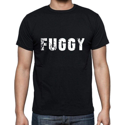 Fuggy Mens Short Sleeve Round Neck T-Shirt 5 Letters Black Word 00006 - Casual