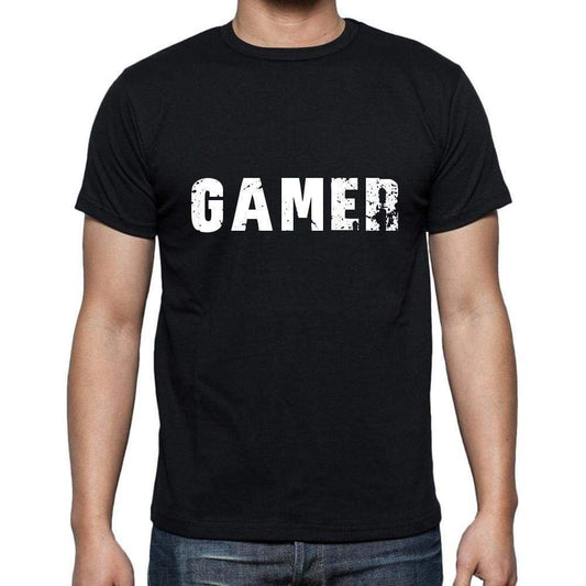 Gamer Mens Short Sleeve Round Neck T-Shirt 5 Letters Black Word 00006 - Casual
