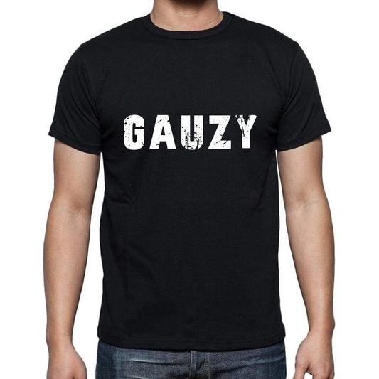 Gauzy Mens Short Sleeve Round Neck T-Shirt 5 Letters Black Word 00006 - Casual