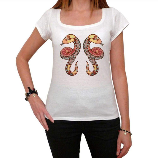 Gemini Zodiac Sign White Womens T-Shirt 100% Cotton 00214