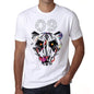 Geometric Tiger Number 09 White Mens Short Sleeve Round Neck T-Shirt 00282 - White / S - Casual