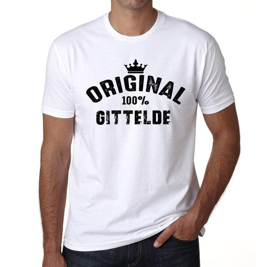 Gittelde 100% German City White Mens Short Sleeve Round Neck T-Shirt 00001 - Casual