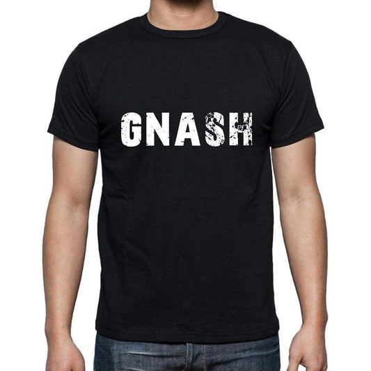 Gnash Mens Short Sleeve Round Neck T-Shirt 5 Letters Black Word 00006 - Casual