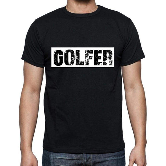 Golfer T Shirt Mens T-Shirt Occupation S Size Black Cotton - T-Shirt