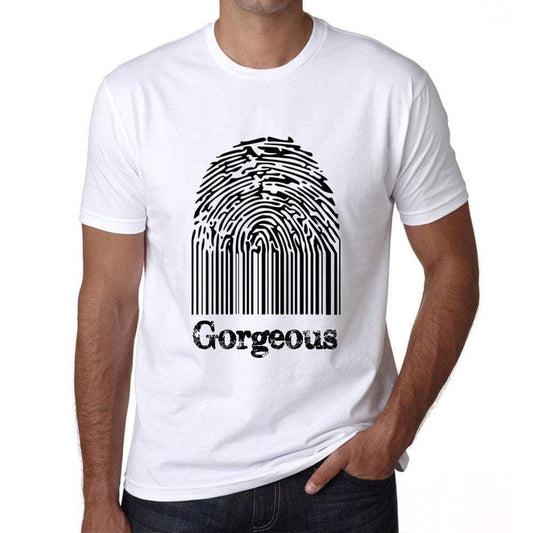 Gorgeous Fingerprint White Mens Short Sleeve Round Neck T-Shirt Gift T-Shirt 00306 - White / S - Casual