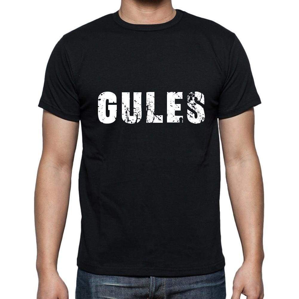 Gules Mens Short Sleeve Round Neck T-Shirt 5 Letters Black Word 00006 - Casual