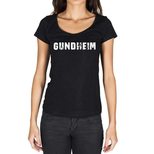 Gundheim German Cities Black Womens Short Sleeve Round Neck T-Shirt 00002 - Casual