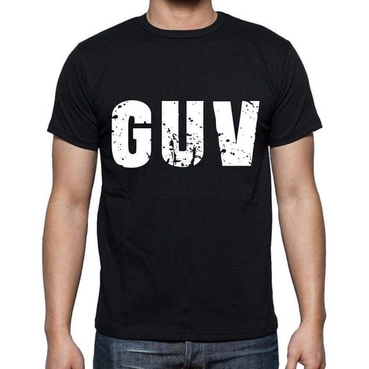 Guv Men T Shirts Short Sleeve T Shirts Men Tee Shirts For Men Cotton Black 3 Letters - Casual