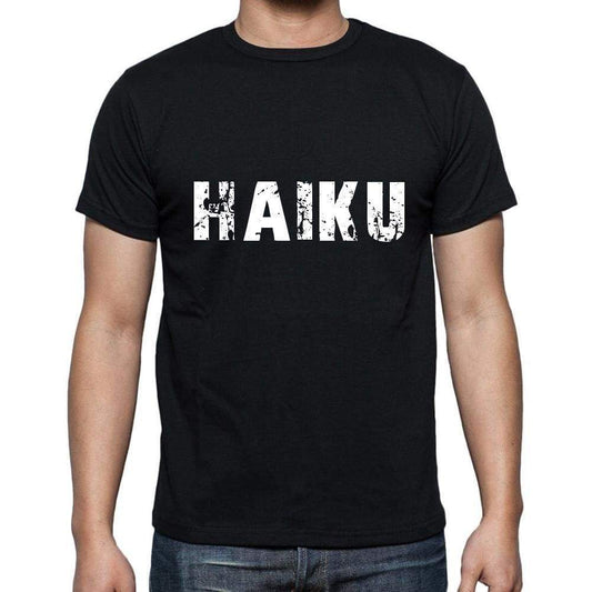 Haiku Mens Short Sleeve Round Neck T-Shirt 5 Letters Black Word 00006 - Casual