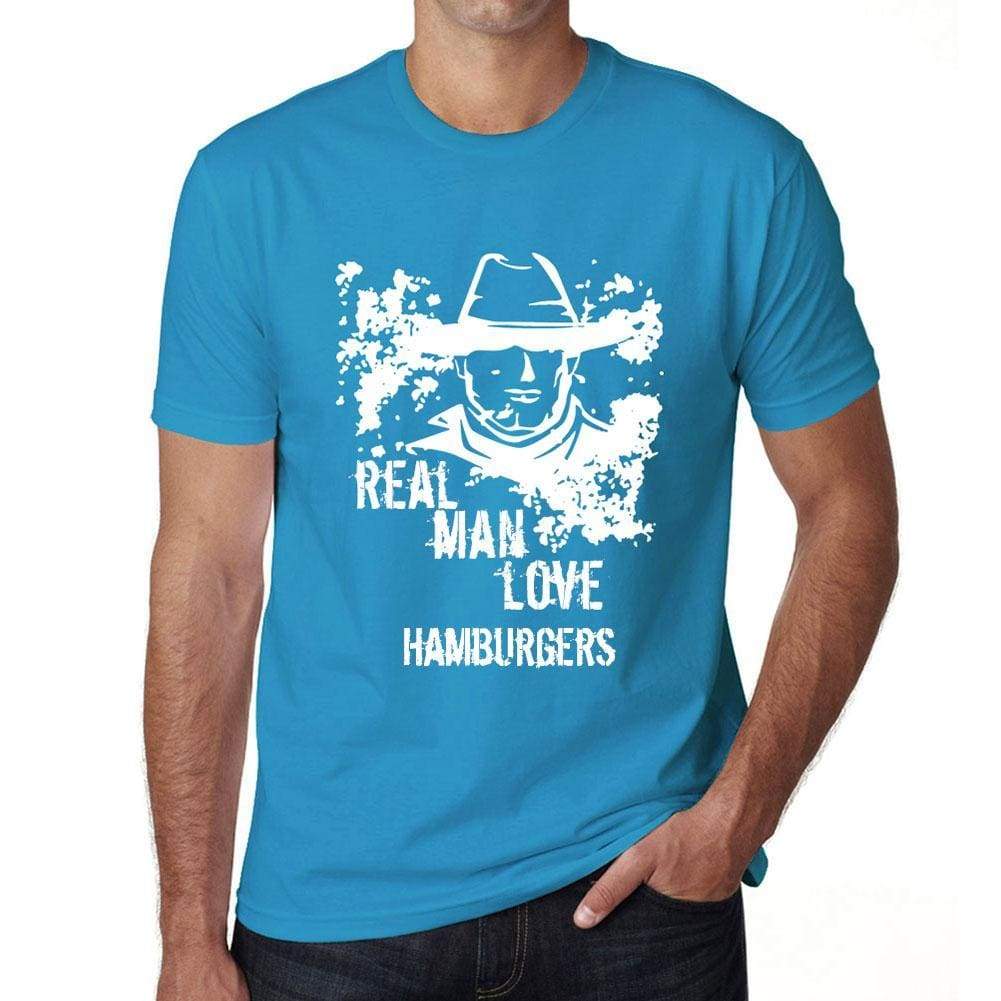 Hamburgers Real Men Love Hamburgers Mens T Shirt Blue Birthday Gift 00541 - Blue / Xs - Casual