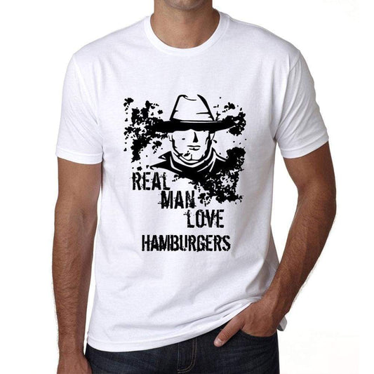 Hamburgers Real Men Love Hamburgers Mens T Shirt White Birthday Gift 00539 - White / Xs - Casual