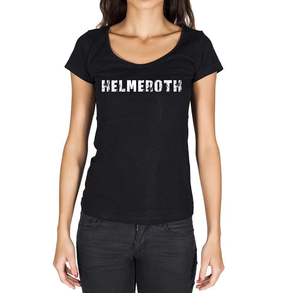 Helmeroth German Cities Black Womens Short Sleeve Round Neck T-Shirt 00002 - Casual