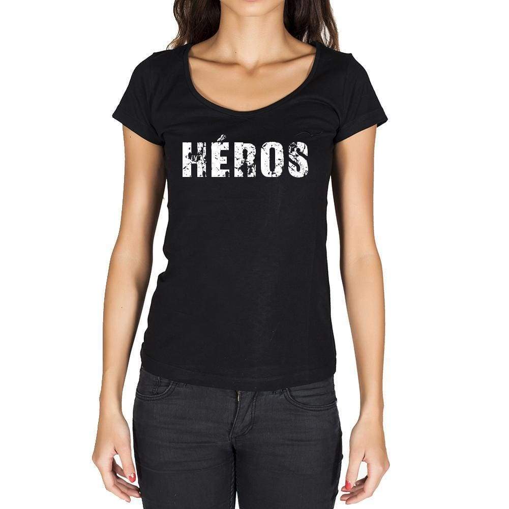Héros French Dictionary Womens Short Sleeve Round Neck T-Shirt 00010 - Casual