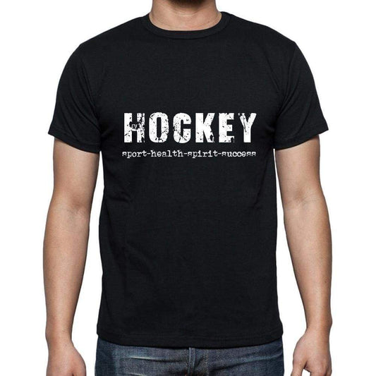 Hockey Sport-Health-Spirit-Success Mens Short Sleeve Round Neck T-Shirt 00079 - Casual