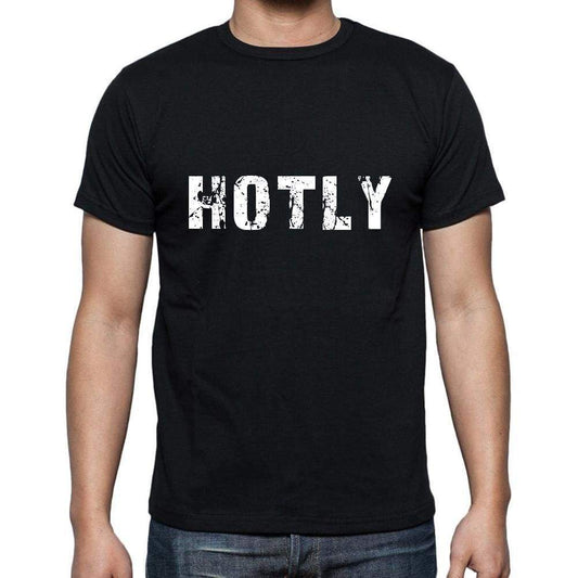 Hotly Mens Short Sleeve Round Neck T-Shirt 5 Letters Black Word 00006 - Casual