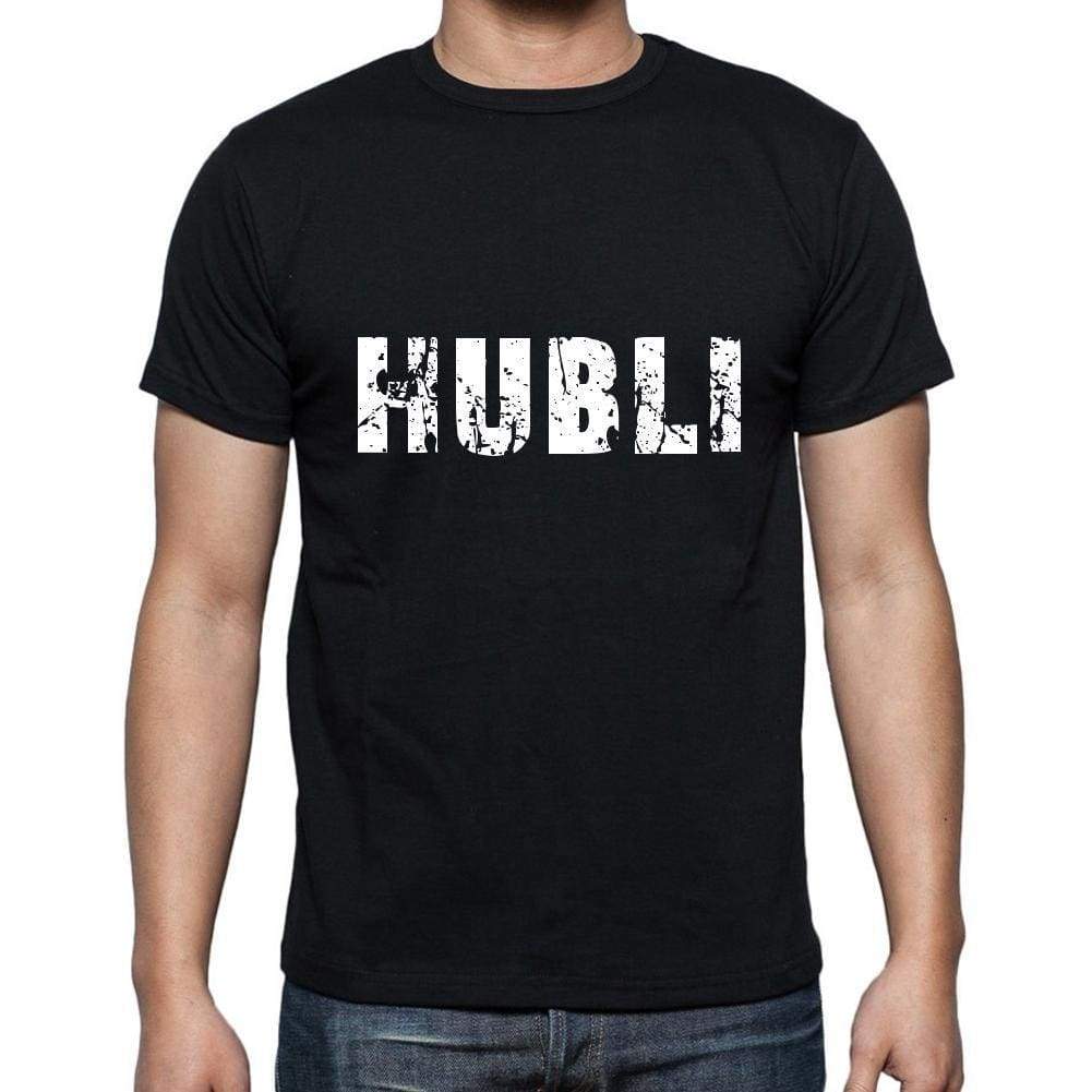 Hubli Mens Short Sleeve Round Neck T-Shirt 5 Letters Black Word 00006 - Casual