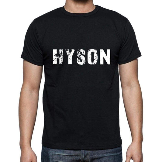 Hyson Mens Short Sleeve Round Neck T-Shirt 5 Letters Black Word 00006 - Casual