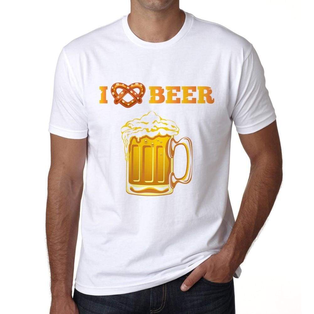 I Love Beer 2 Oktoberfest T-Shirt Mens White Tee 100% Cotton 00179