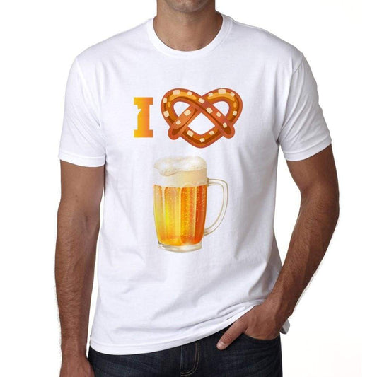 I Love Beer Oktoberfest T-Shirt Mens White Tee 100% Cotton 00179