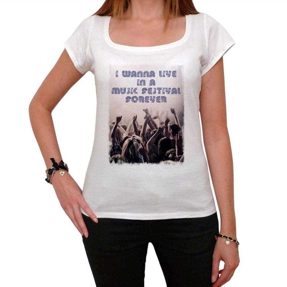 I Wanna Live In A Music Fest Forever Exit Fest Tshirt Womens Short Sleeve Scoop Neck Tee 00245