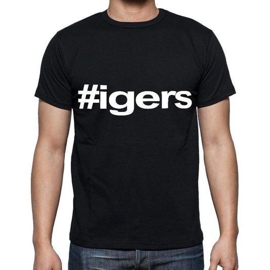 Igers White Letters Mens Short Sleeve Round Neck T-Shirt 00007