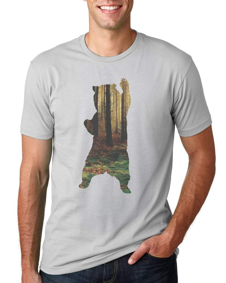 Graphic Men's T Shirt Bear In The Forest Printed Casual Tee Gift